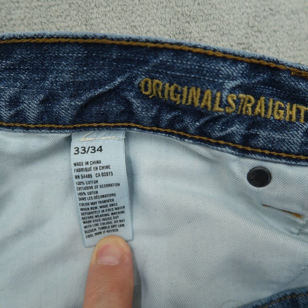 American Eagle Jeans Mens Size 33x34 Blue Original Straight 100% Cotton Denim - Picture 7 of 16